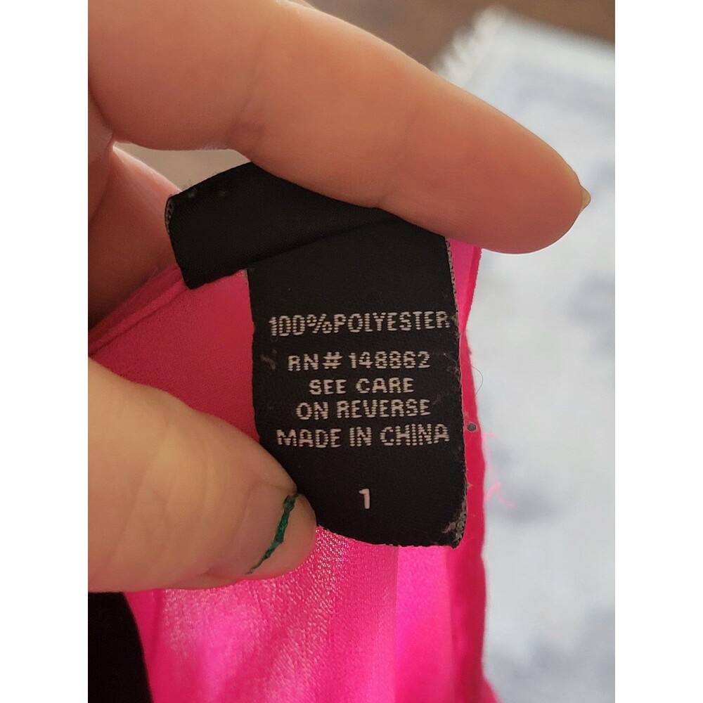 Torrid Black And Pink Color Block Button Back Top - image 4